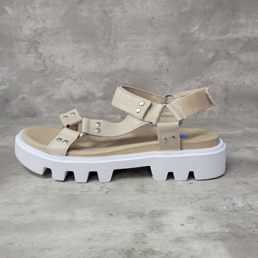 Ca'Shott Caalison‎ Chunky Sandal Womens Size 10.5 Tan Leather Coopenhagen New